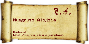 Nyegrutz Alojzia névjegykártya